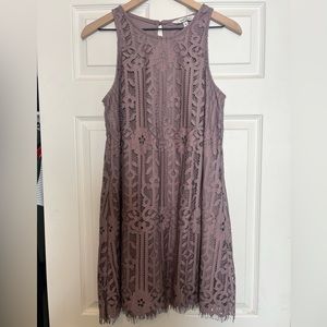 High Neck Mauve Dress